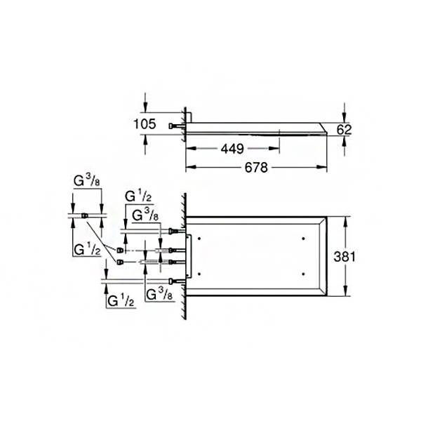 27939001 grohe rainshower f series 20 душ верхний 3 вида струи цвет хром